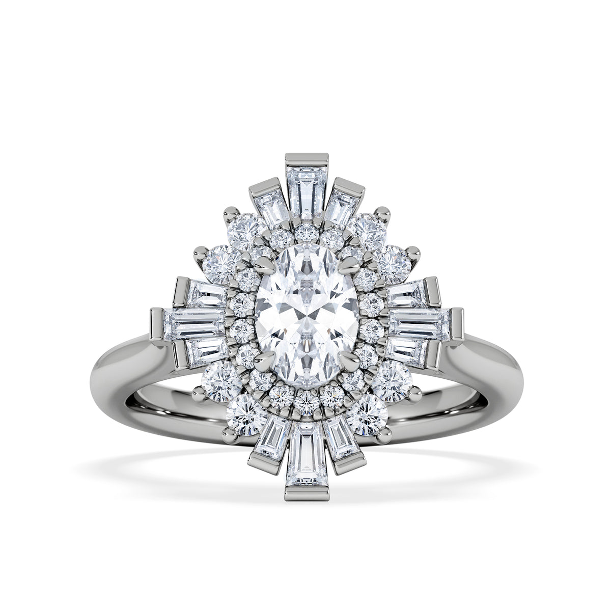 The Radiance Lab Diamond Ring 1.08ct H/SI Set in 9K White Gold