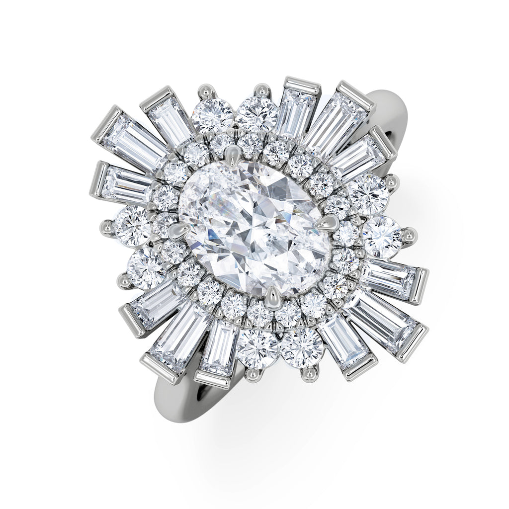 The Radiance Lab Diamond Ring 2.00ct H/SI Set in 9K White Gold