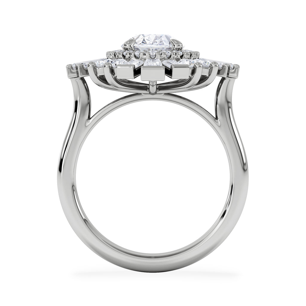 The Radiance Lab Diamond Ring 3.35ct H/SI Set in 18K White Gold