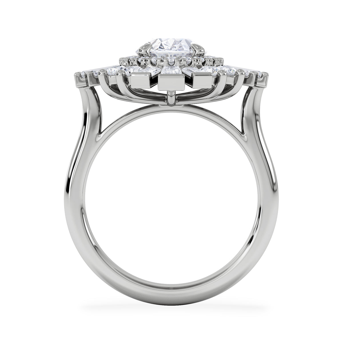 The Radiance Lab Diamond Ring 3.35ct H/SI Set in 18K White Gold