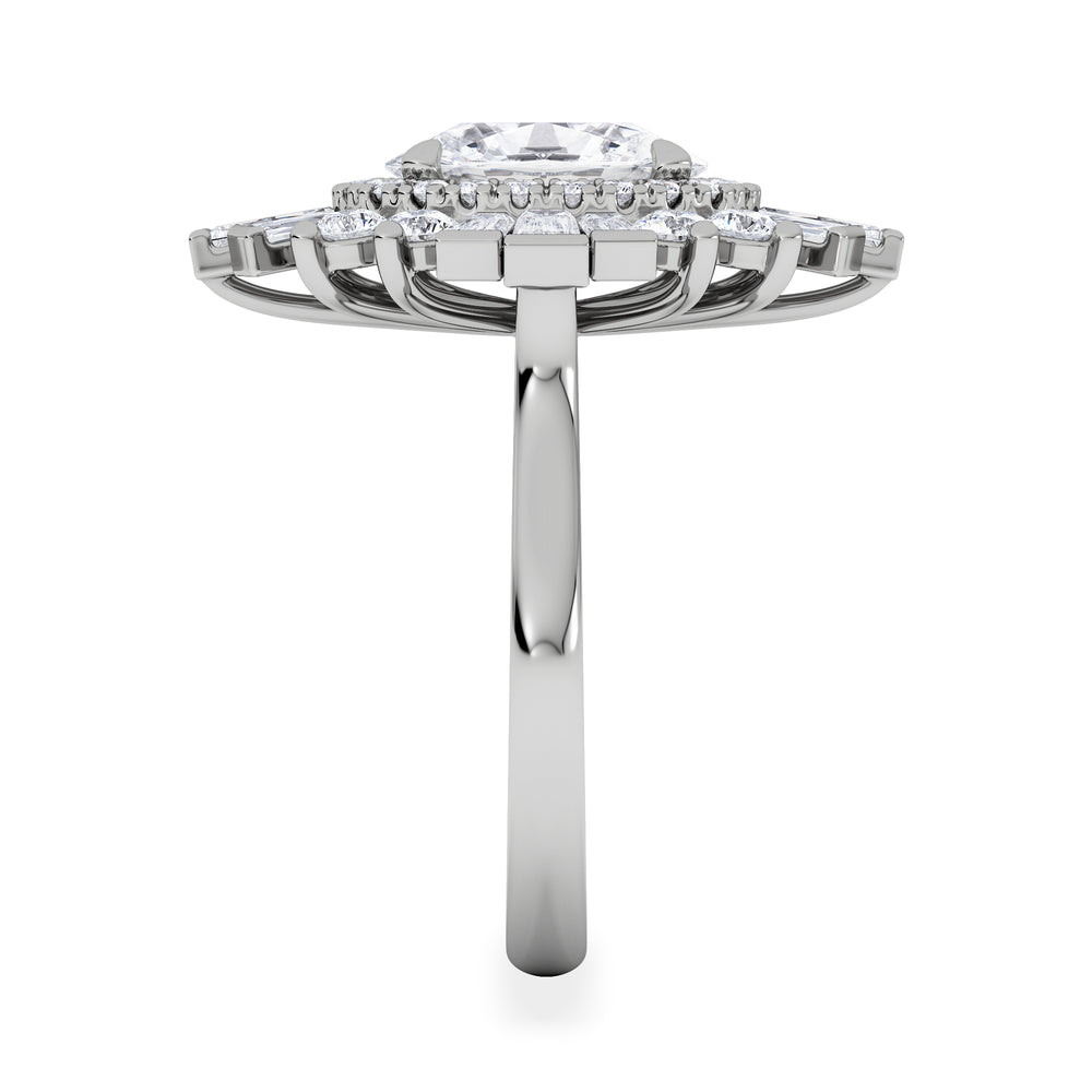 The Radiance Lab Diamond Ring 3.35ct H/SI Set in 18K White Gold