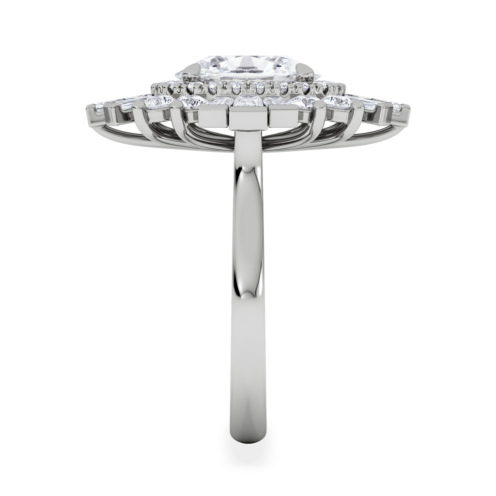 The Radiance Lab Diamond Ring 3.35ct H/SI Set in 18K White Gold