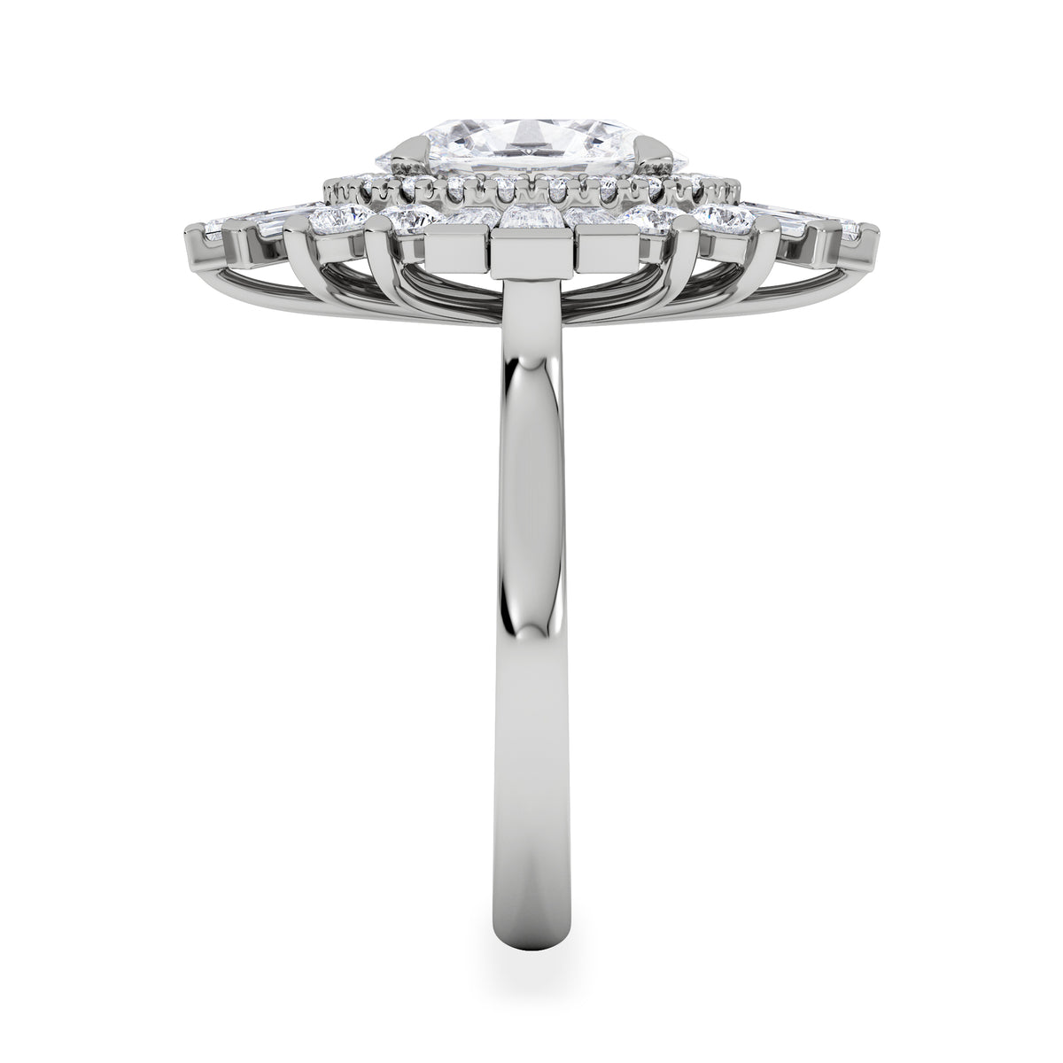 The Radiance Lab Diamond Ring 3.35ct H/SI Set in 18K White Gold
