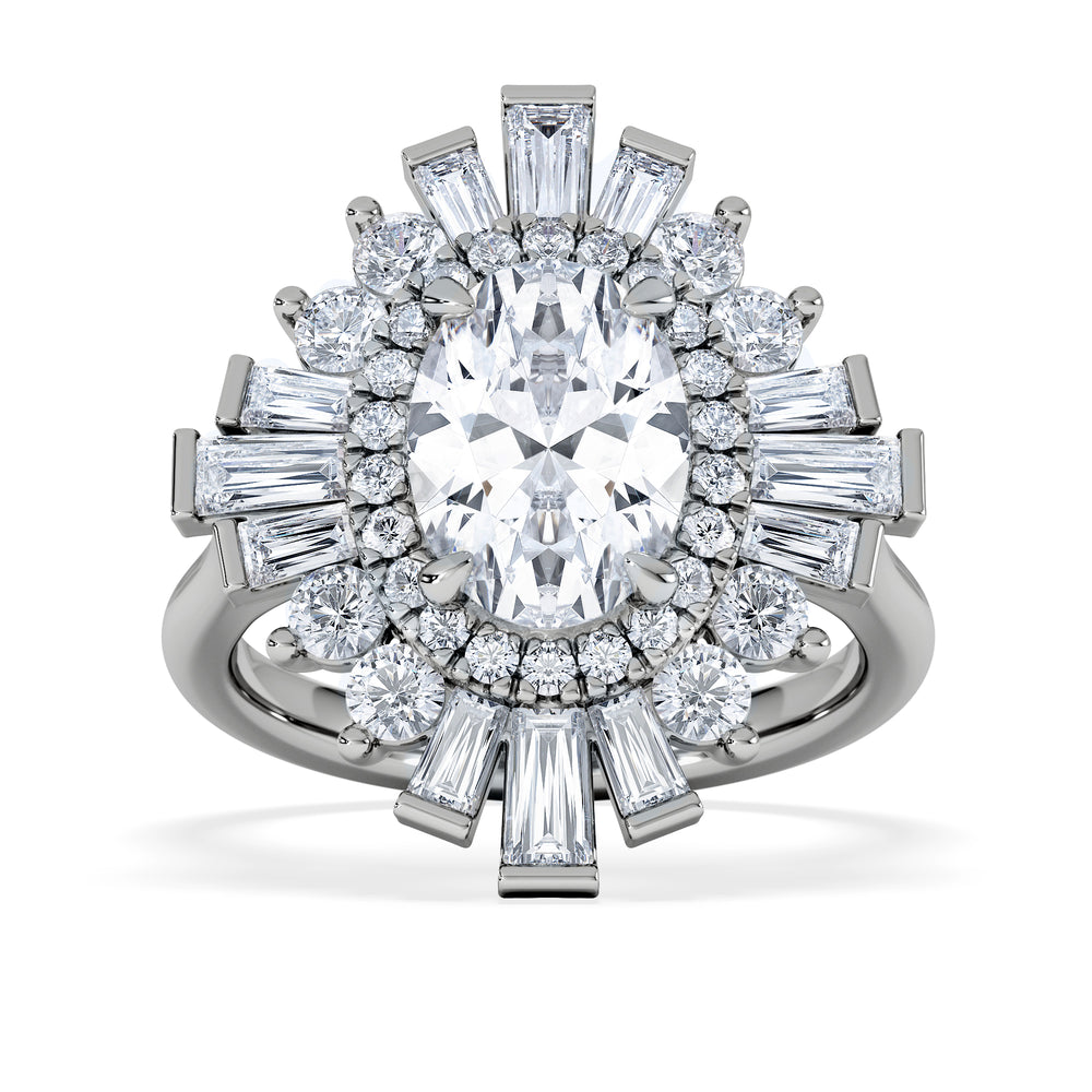 The Radiance Lab Diamond Ring 3.35ct H/SI Set in 18K White Gold