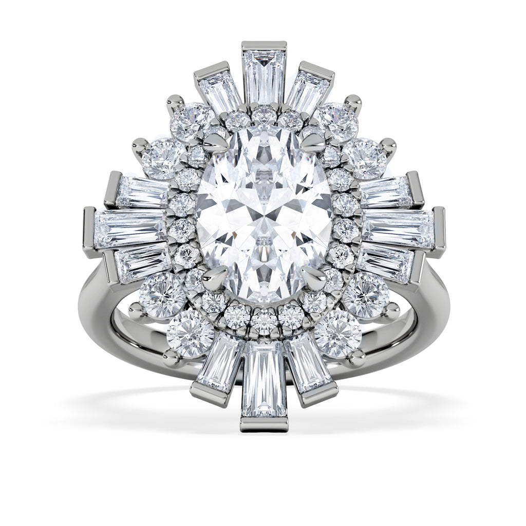 The Radiance Lab Diamond Ring 3.35ct H/SI Set in 18K White Gold
