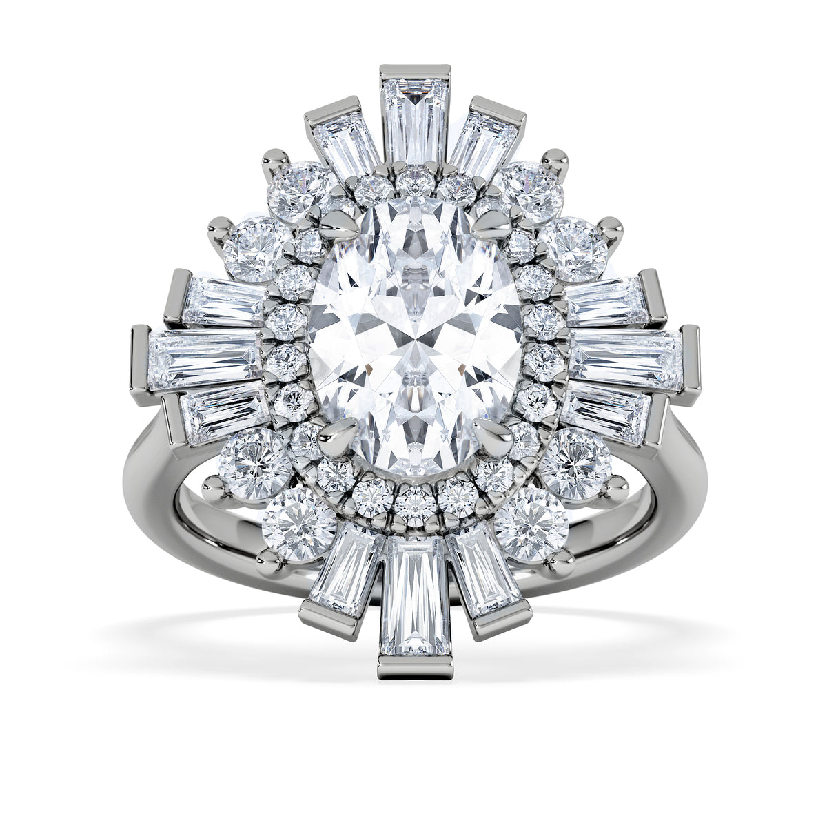 The Radiance Lab Diamond Ring 3.35ct H/SI Set in 18K White Gold