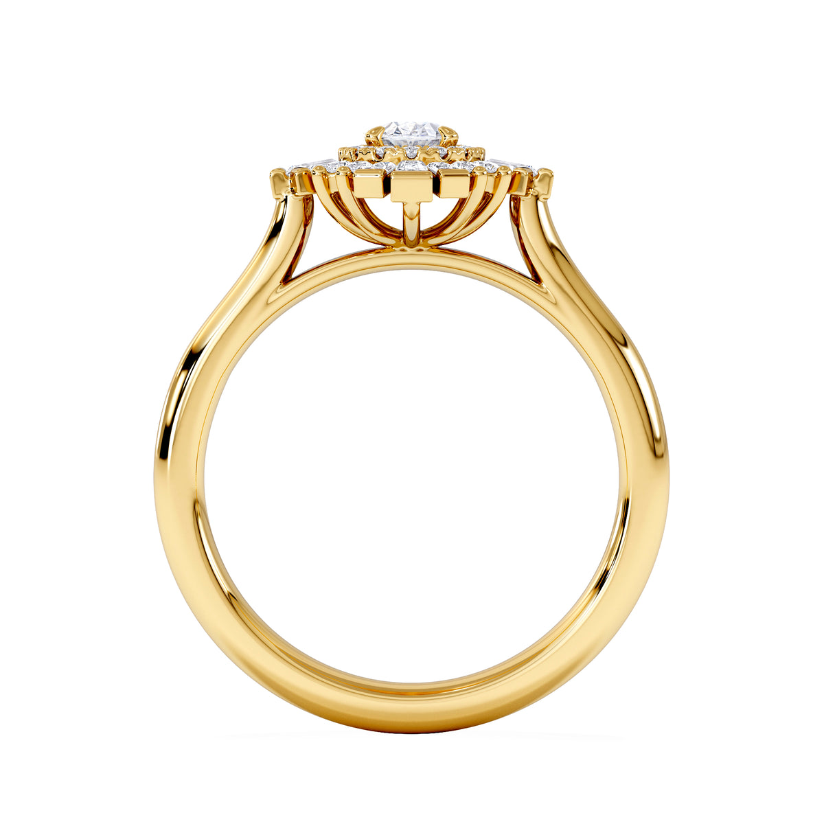 The Radiance Lab Diamond Ring 0.52ct H/SI Set in 18K Gold Vermeil