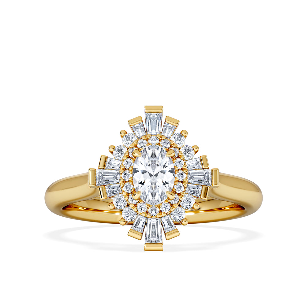 The Radiance Lab Diamond Ring 0.52ct H/SI Set in 18K Gold Vermeil