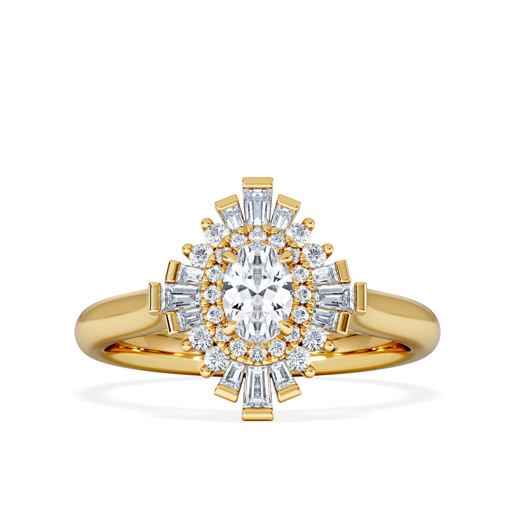 The Radiance Lab Diamond Ring 0.52ct H/SI Set in 18K Gold Vermeil