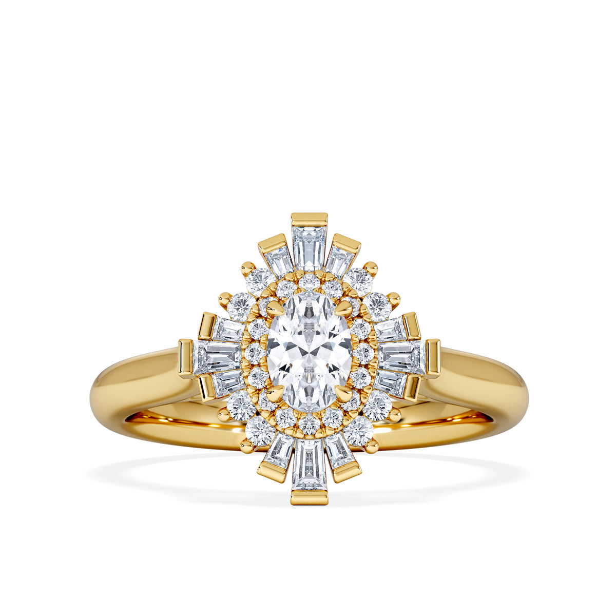 The Radiance Lab Diamond Ring 0.52ct H/SI Set in 18K Gold Vermeil
