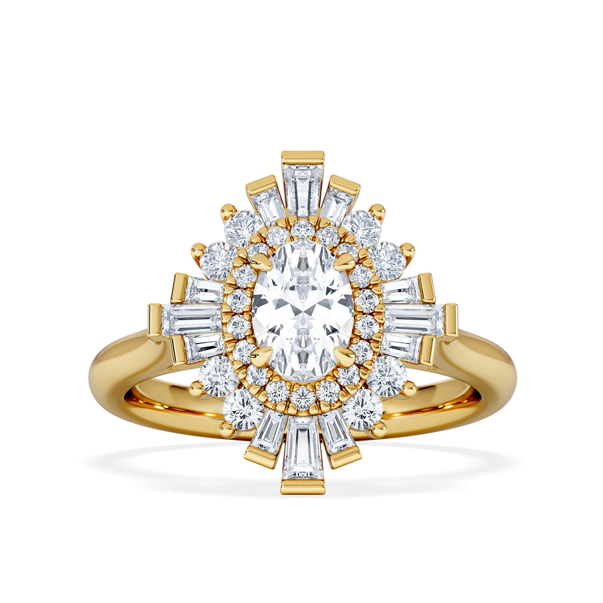The Radiance Lab Diamond Ring 1.08ct H/SI Set in 9K Gold