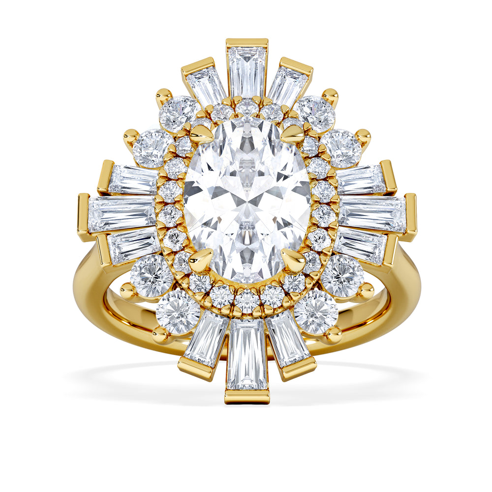 The Radiance Lab Diamond Ring 3.35ct H/SI Set in 18K Gold