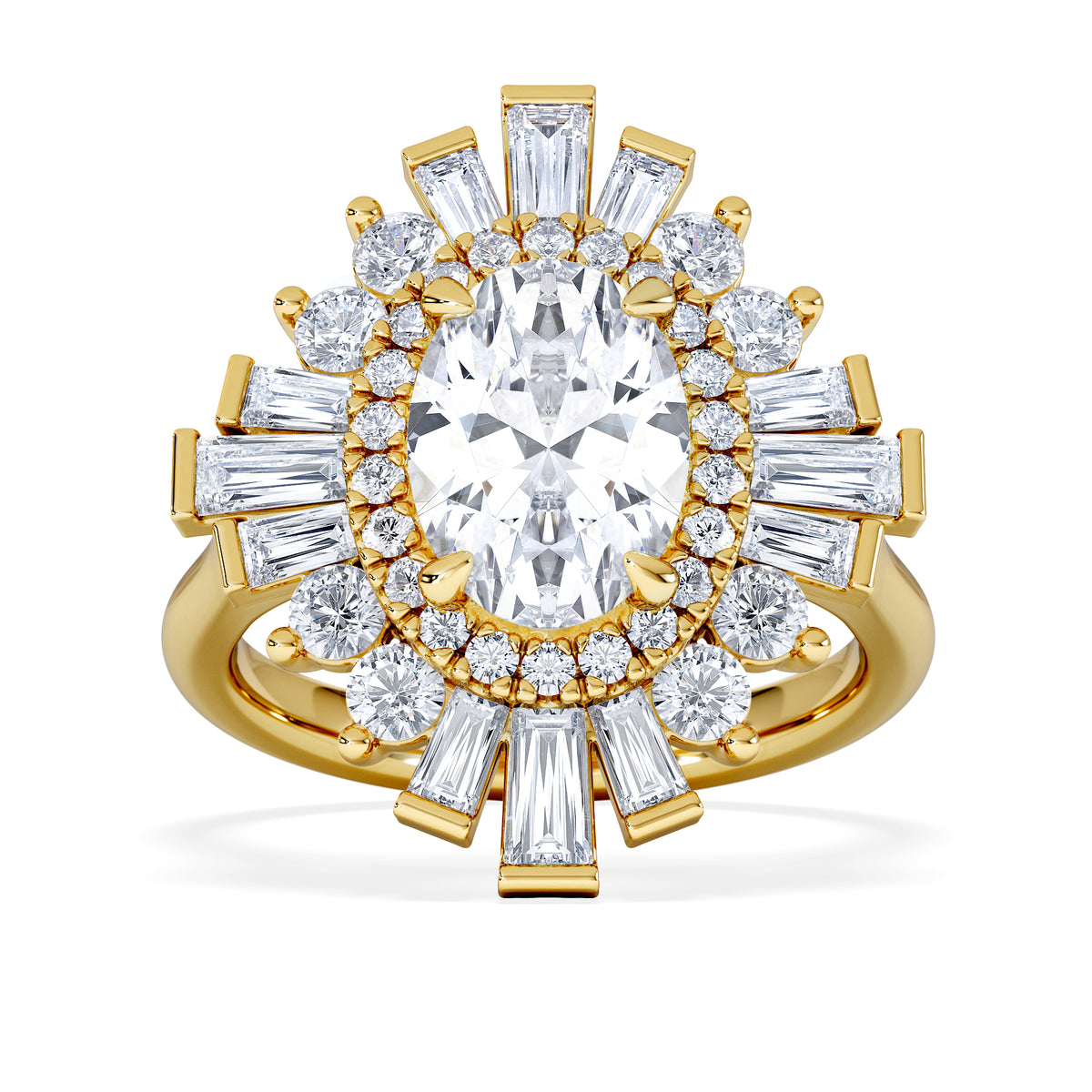 The Radiance Lab Diamond Ring 3.35ct H/SI Set in 18K Gold