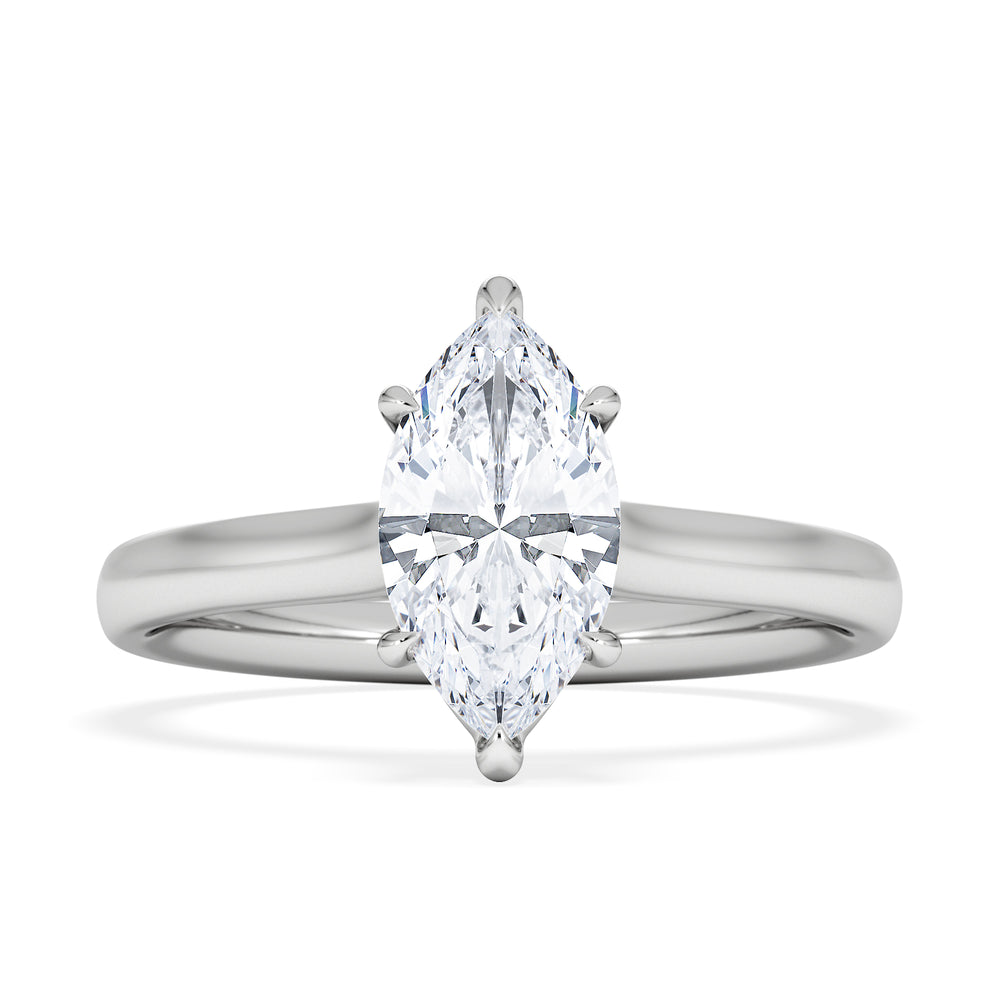 Amora Marquise 1.00ct Lab Diamond Engagement Ring F/VS Set in 18K White Gold