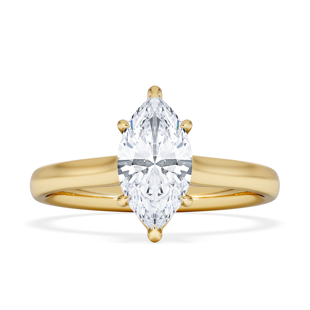 Amora Marquise 1.00ct Lab Diamond Engagement Ring F/VS Set in 18K Gold