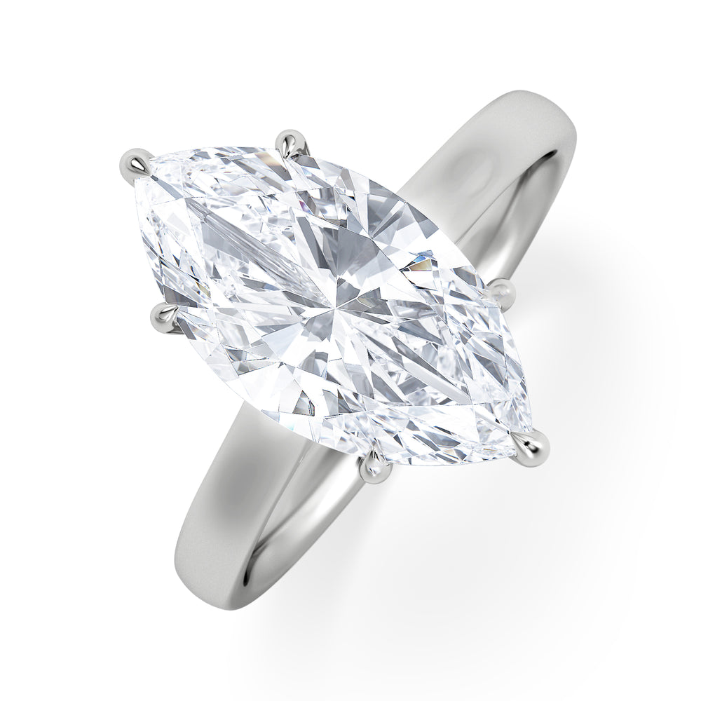 Amora Marquise 3.00ct Lab Diamond Engagement Ring G/VS Set in 18K White Gold