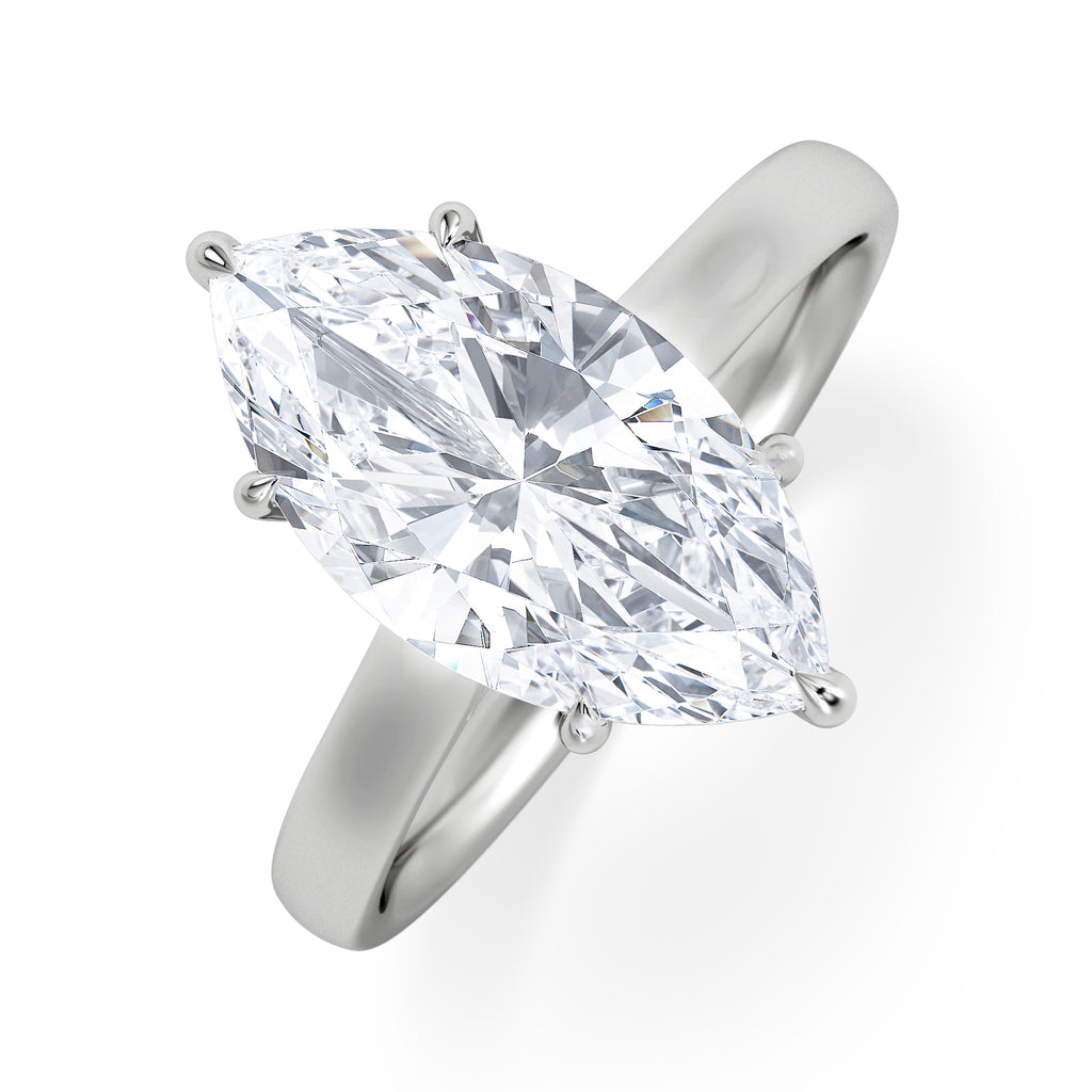 Amora Marquise 3.00ct Lab Diamond Engagement Ring G/VS Set in Platinum