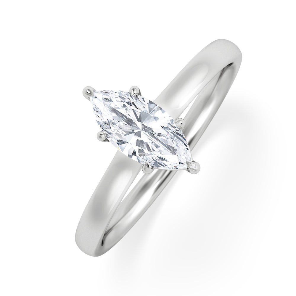 Amora Marquise 0.50ct Lab Diamond Engagement Ring F/VS Set in 18K White Gold