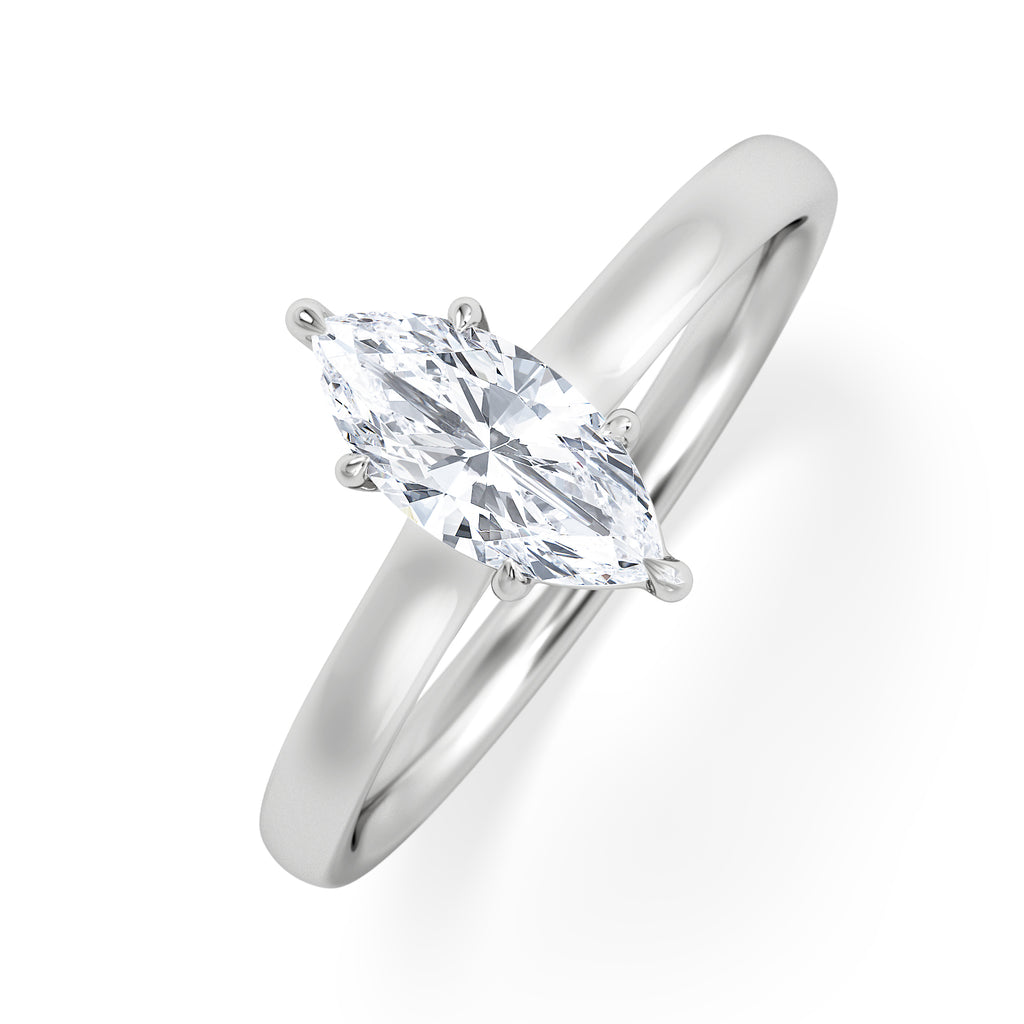 Amora Marquise 0.50ct Lab Diamond Engagement Ring F/VS Set in 18K White Gold
