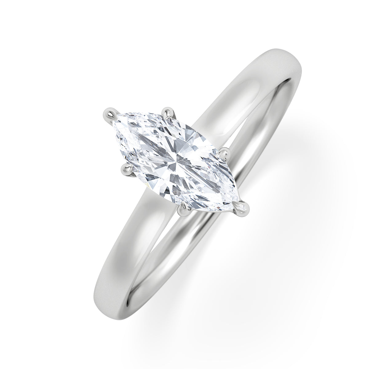 Amora Marquise 0.50ct Lab Diamond Engagement Ring F/VS Set in 18K White Gold