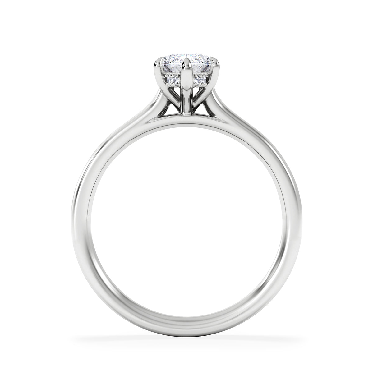 Amora Marquise 1.07ct Hidden Halo Lab Diamond Engagement Ring F/VS Set in 18K White Gold