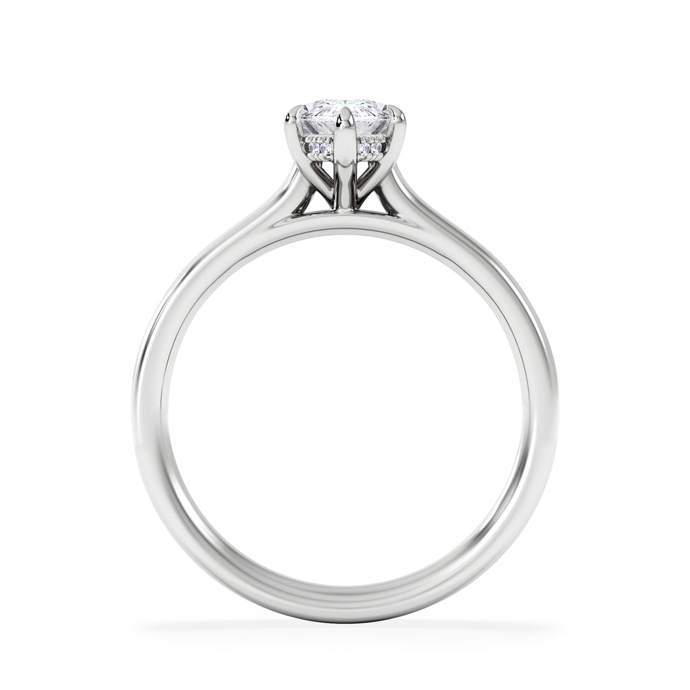 Amora Marquise 1.07ct Hidden Halo Lab Diamond Engagement Ring F/VS Set in Platinum