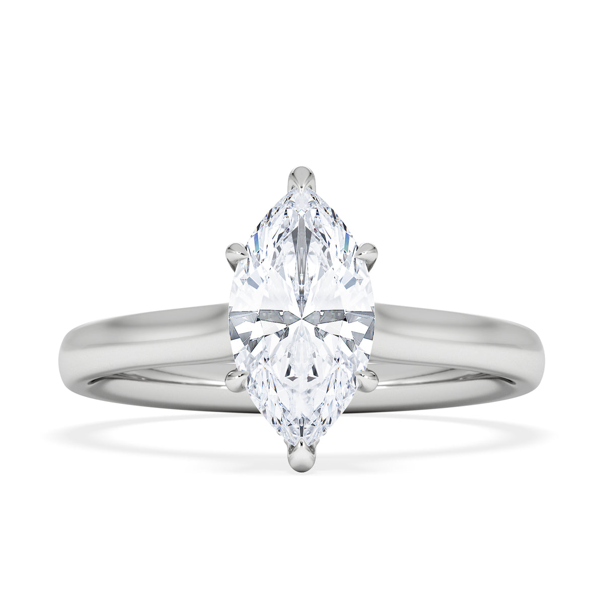 Amora Marquise 1.07ct Hidden Halo Lab Diamond Engagement Ring F/VS Set in Platinum