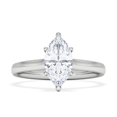 Amora Marquise 1.07ct Hidden Halo Lab Diamond Engagement Ring F/VS Set in 18K White Gold
