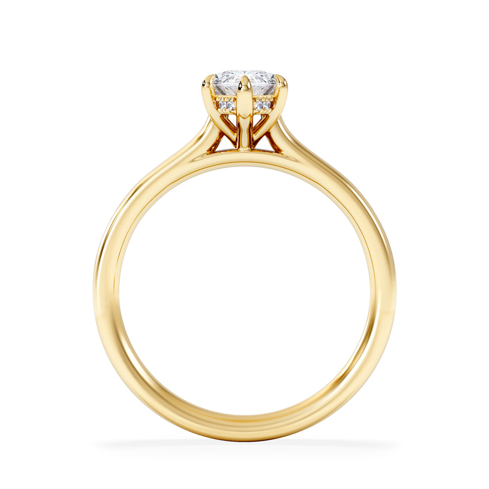 Amora Marquise 1.07ct Hidden Halo Lab Diamond Engagement Ring F/VS Set in 18K Gold