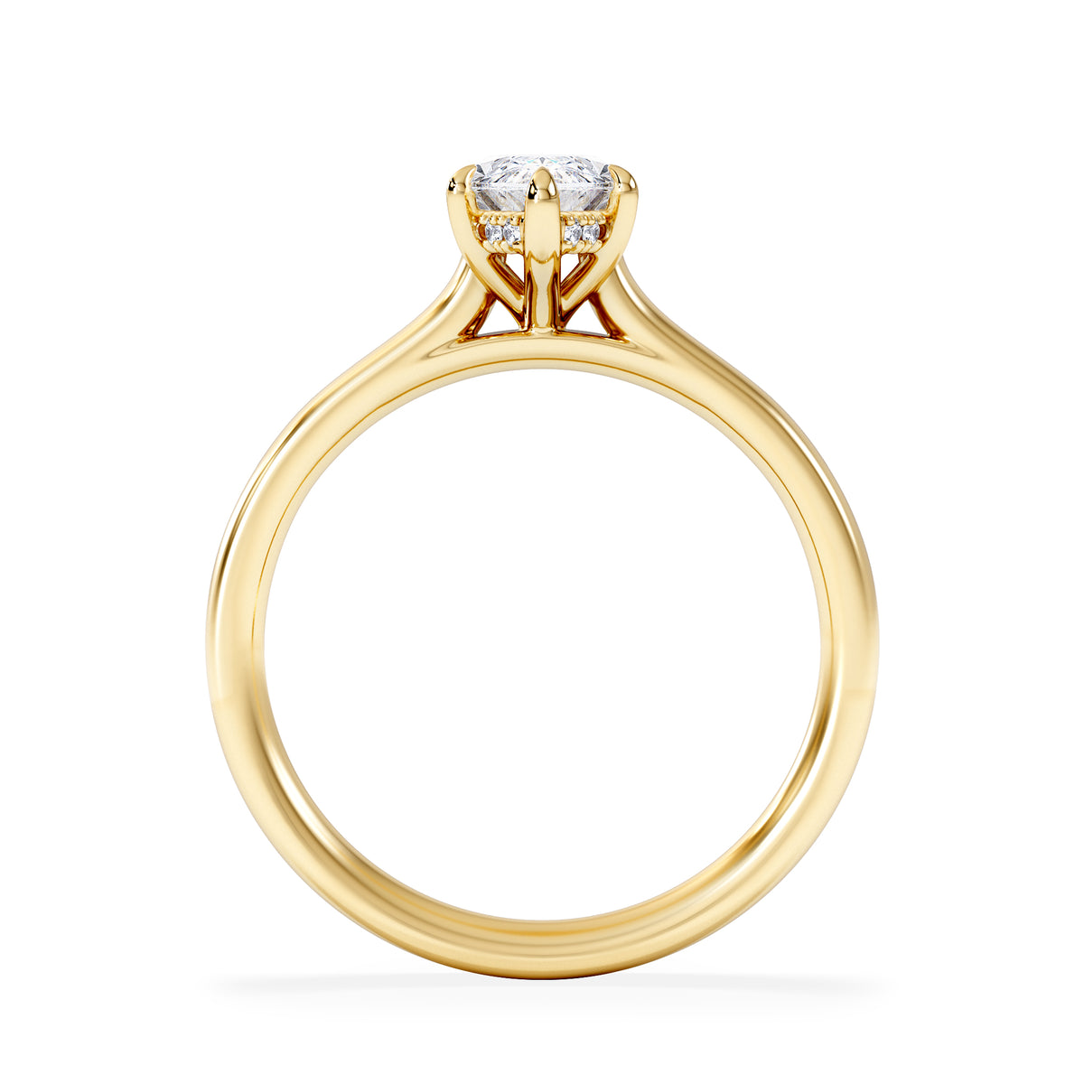 Amora Marquise 1.07ct Hidden Halo Lab Diamond Engagement Ring F/VS Set in 18K Gold