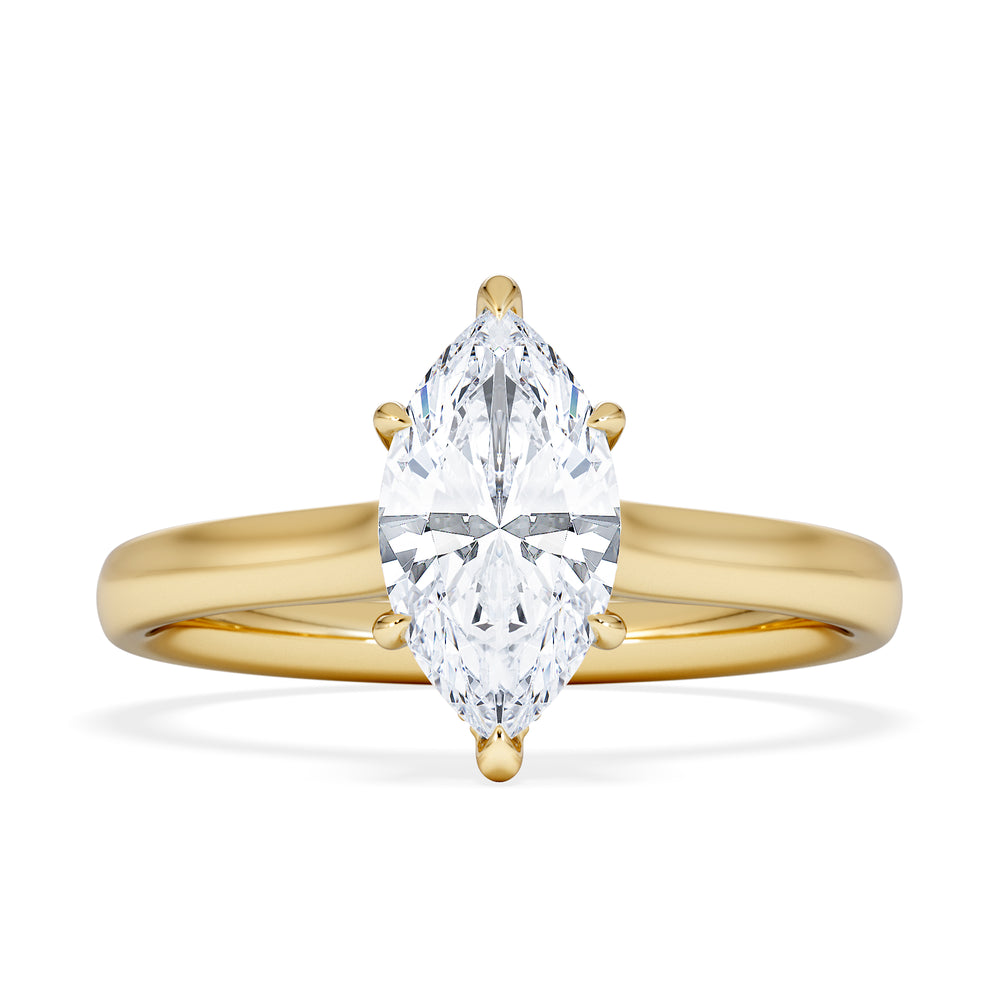 Amora Marquise 1.07ct Hidden Halo Lab Diamond Engagement Ring F/VS Set in 18K Gold