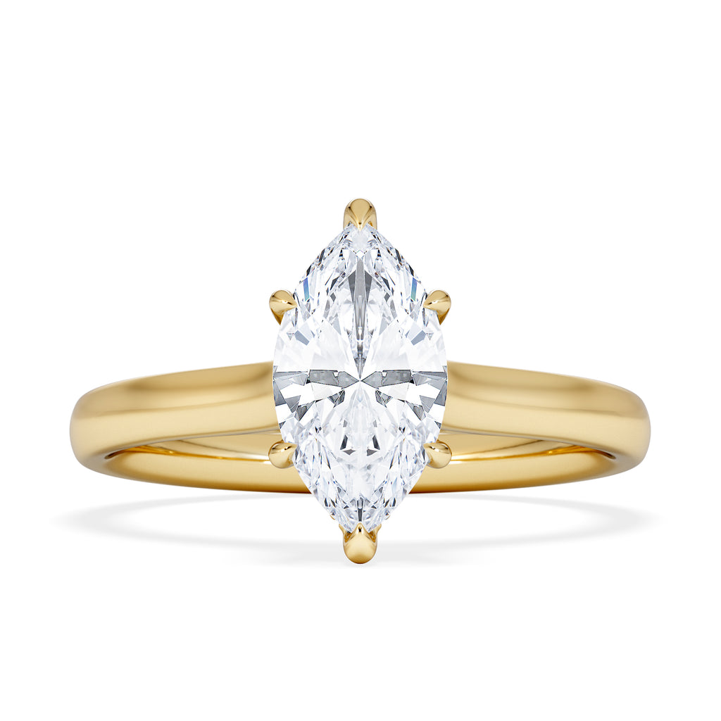 Amora Marquise 1.07ct Hidden Halo Lab Diamond Engagement Ring F/VS Set in 18K Gold