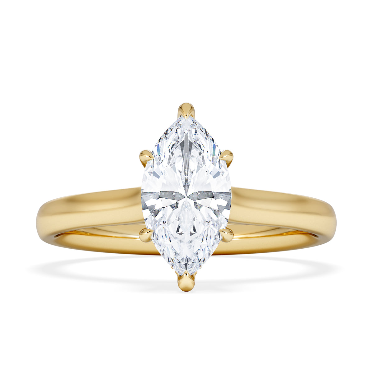 Amora Marquise 1.07ct Hidden Halo Lab Diamond Engagement Ring F/VS Set in 18K Gold