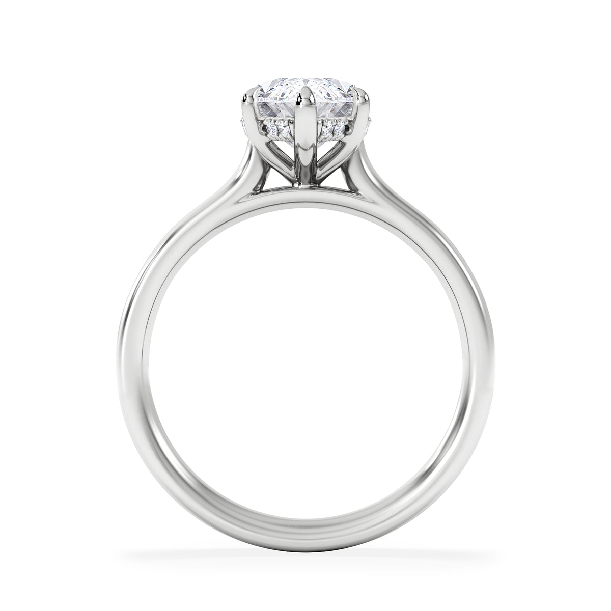 Amora Marquise 2.09ct Hidden Halo Lab Diamond Engagement Ring F/VS Set in 18K White Gold