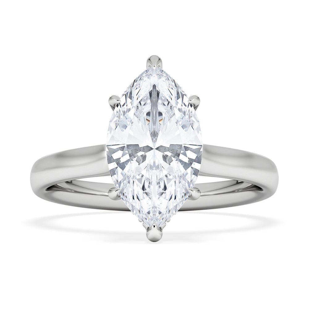 Amora Marquise 2.09ct Hidden Halo Lab Diamond Engagement Ring F/VS Set in Platinum