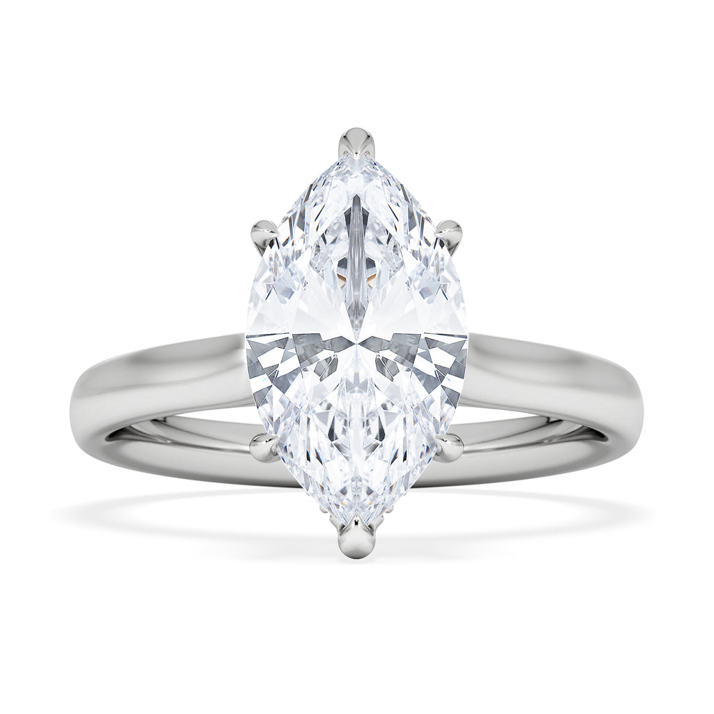 Amora Marquise 2.09ct Hidden Halo Lab Diamond Engagement Ring F/VS Set in Platinum