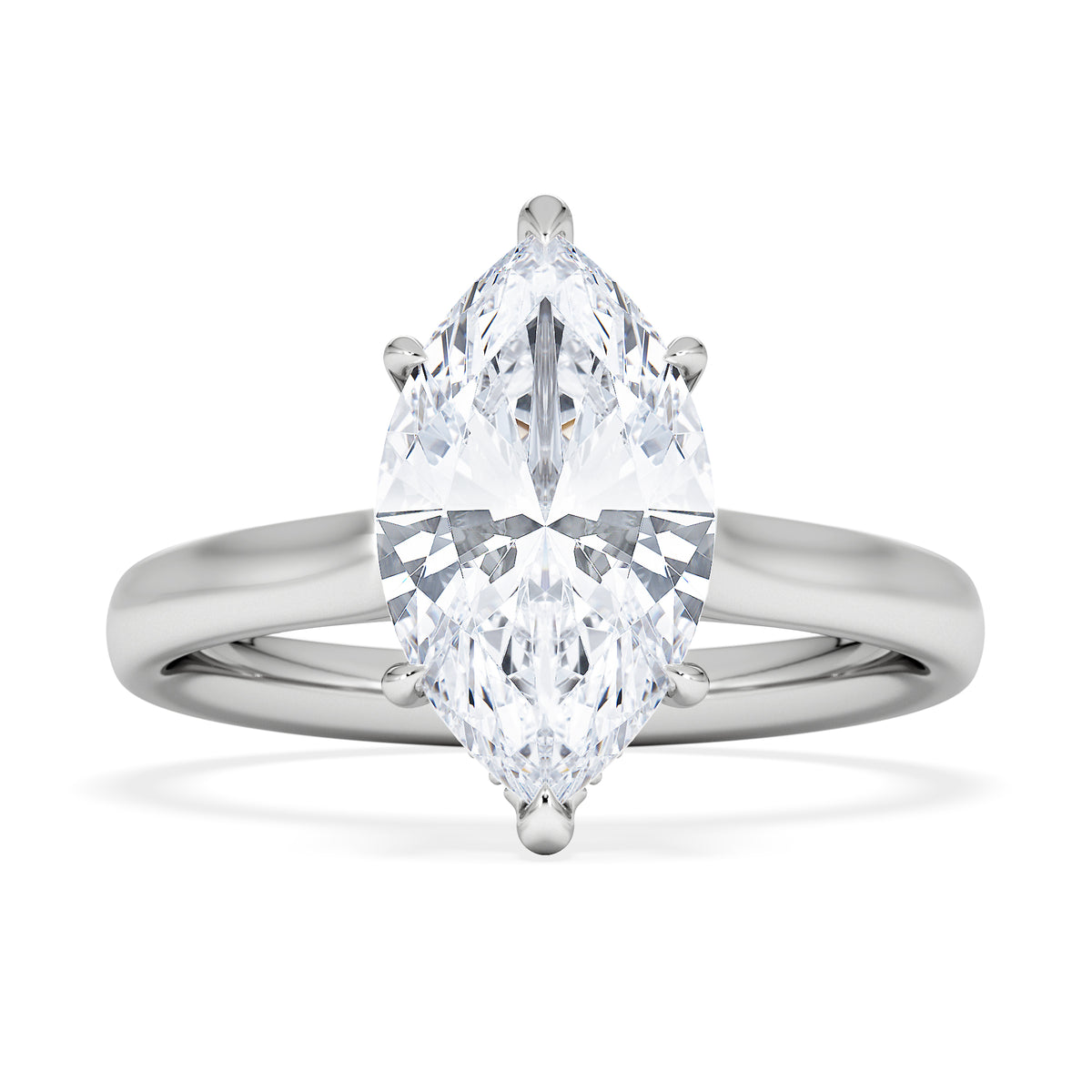 Amora Marquise 2.09ct Hidden Halo Lab Diamond Engagement Ring F/VS Set in Platinum