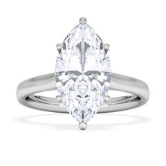 Amora Marquise 3.11ct Hidden Halo Lab Diamond Engagement Ring G/VS Set in 18K White Gold