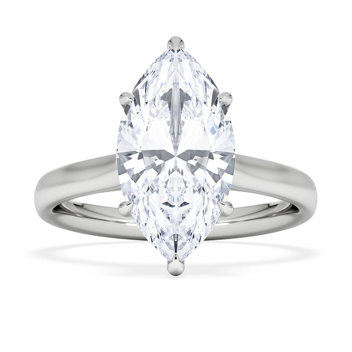 Amora Marquise 3.11ct Hidden Halo Lab Diamond Engagement Ring G/VS Set in Platinum