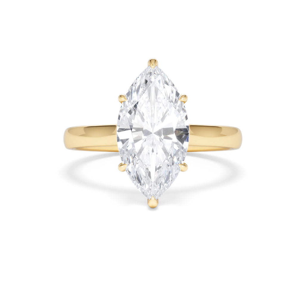 Amora Marquise 3.11ct Hidden Halo Lab Diamond Engagement Ring G/VS Set in 18K Gold
