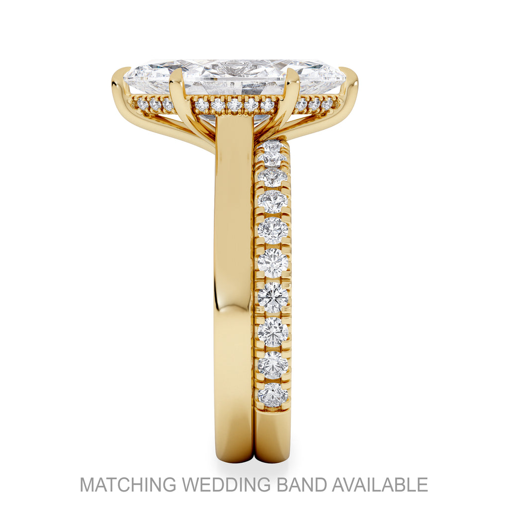 Amora Marquise 3.11ct Hidden Halo Lab Diamond Engagement Ring G/VS Set in 18K Gold