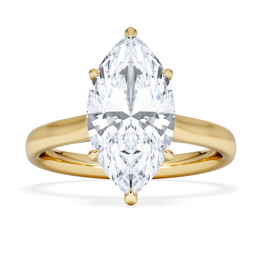 Amora Marquise 3.11ct Hidden Halo Lab Diamond Engagement Ring G/VS Set in 18K Gold
