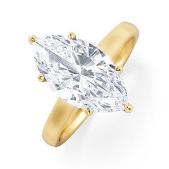 Amora Marquise 3.11ct Hidden Halo Lab Diamond Engagement Ring G/VS Set in 18K Gold