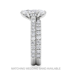 Amora Marquise 1.47ct Hidden Halo Lab Diamond Engagement Ring with Side Stones Set in 18K White Gold