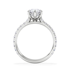 Amora Marquise 2.55ct Hidden Halo Lab Diamond Engagement Ring With Side Stones Set in Platinum