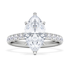 Amora Marquise 2.55ct Hidden Halo Lab Diamond Engagement Ring With Side Stones Set in Platinum