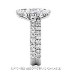 Amora Marquise 3.36ct Hidden Halo Lab Diamond Engagement Ring With Side Stones Set in Platinum