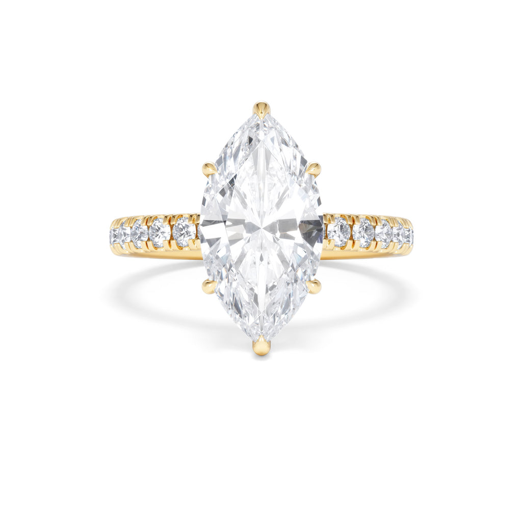 Amora Marquise 3.36ct Hidden Halo Lab Diamond Engagement Ring With Hidden Halo Set in 18K Gold