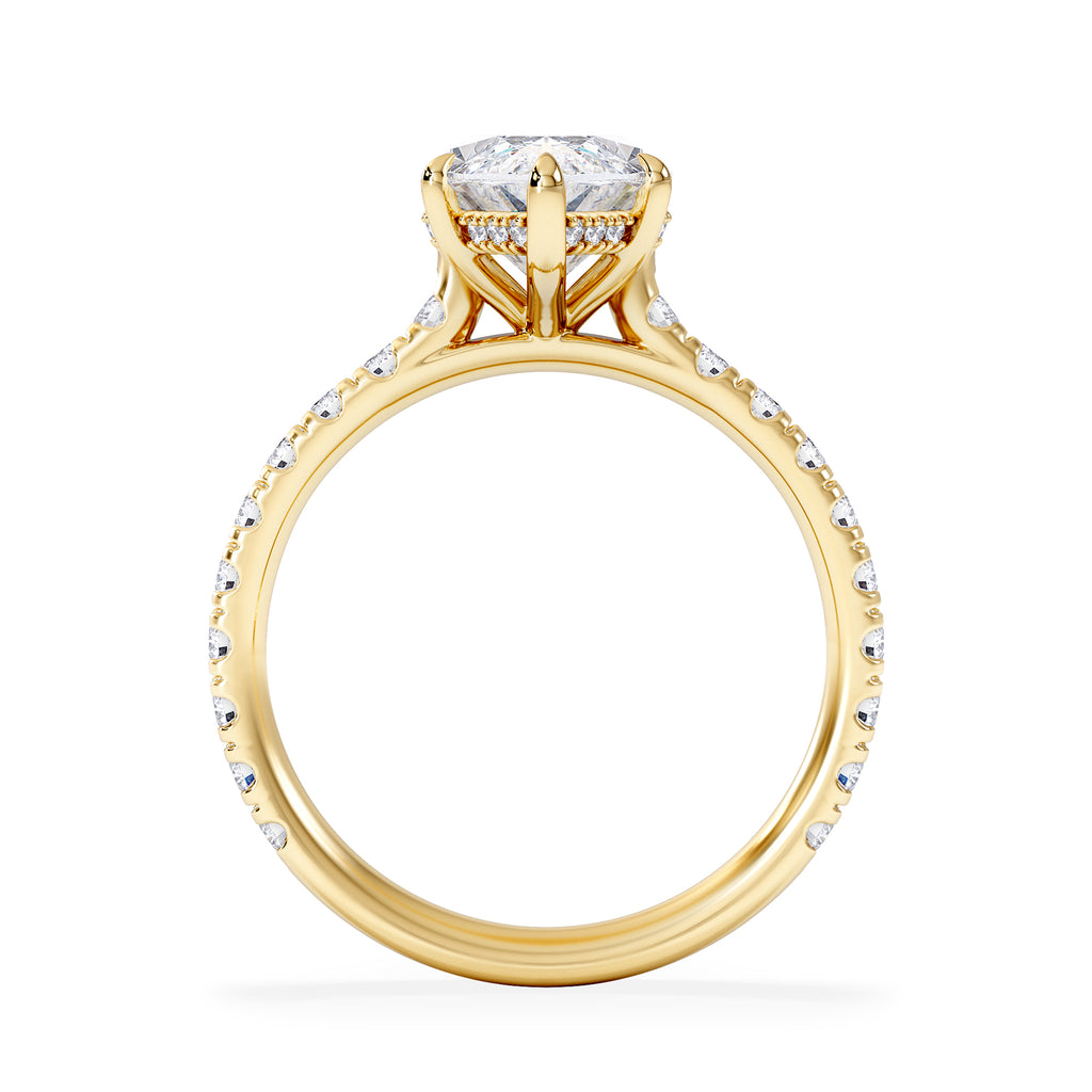Amora Marquise 3.36ct Hidden Halo Lab Diamond Engagement Ring With Hidden Halo Set in 18K Gold