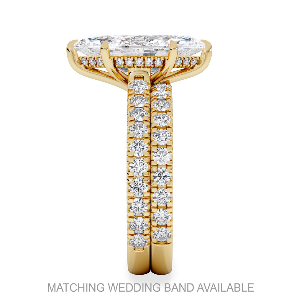 Amora Marquise 3.36ct Hidden Halo Lab Diamond Engagement Ring With Hidden Halo Set in 18K Gold
